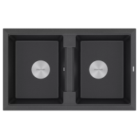 Мойка кухонная Paulmark TANDEM 80/2 PM238150-BL, искусственный гранит (IT-GRANIT), черный