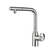 Смеситель для кухни Paulmark Urban Ur213104-BS, с выдвижным изливом, сталь