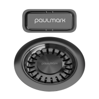 Слив с овальным переливом Paulmark PM6024-GM, вороненая сталь