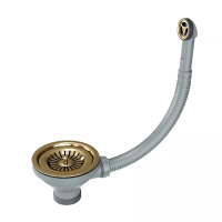 Слив с овальным переливом Paulmark PM6022-BG, золото брашированное