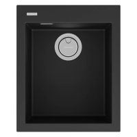 Мойка кухонная Paulmark DECORATION 41 PM934150-AN, искусственный камень (ACRYSTONE), антрацит