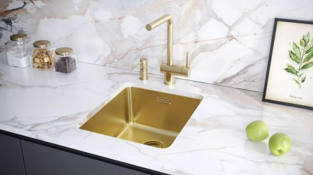 Дозатор для кухонной мойки Paulmark KRAFT D003-LG, зотоло