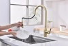 Смеситель для кухни Paulmark UNIVERSAL Un213880-LG, с подключением к фильтру, зотоло