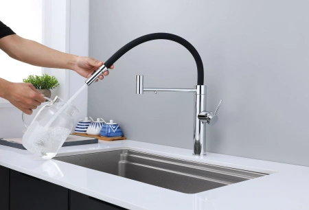 Смеситель для кухни Paulmark GANYMEDE Ga213199-CR, с подключением к фильтру, хром