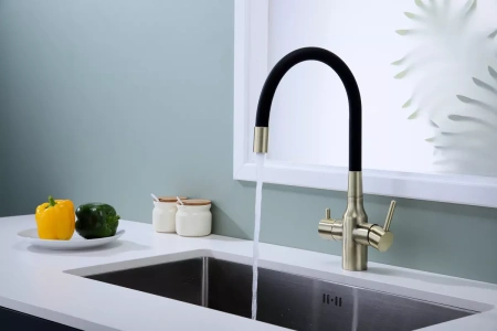 Смеситель для кухни Paulmark Salix Sa213419-BR, с гибким изливом, бронза