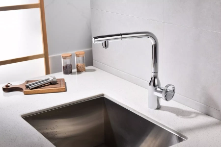 Смеситель для кухни Paulmark Urban Ur213104-CR, с выдвижным изливом, хром