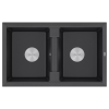 Мойка кухонная Paulmark TANDEM 80/2 PM238150-BL, искусственный гранит (IT-GRANIT), черный