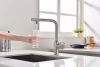 Смеситель для кухни Paulmark Urban Ur213104-BS, с выдвижным изливом, сталь
