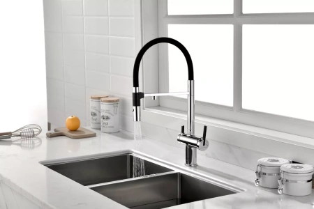 Смеситель для кухни Paulmark Gravity Gr213888-CR, с подключением к фильтру, хром