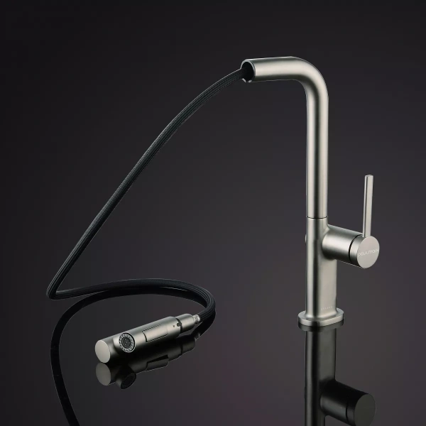 Смеситель для кухни Paulmark Neo Ne214419-BS, сталь