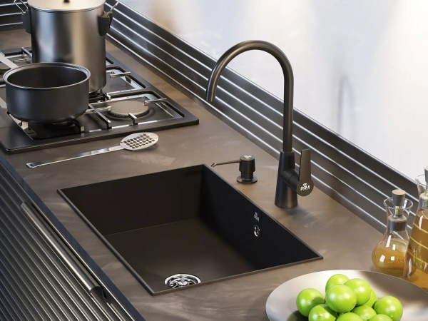 Дозатор для кухонной мойки Paulmark SAUBER D001-AN, антрацит
