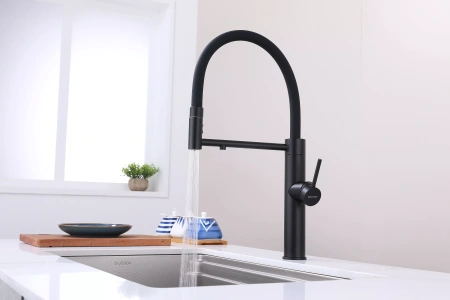 Смеситель для кухни Paulmark GANYMEDE Ga213199-AN, с подключением к фильтру, антрацит