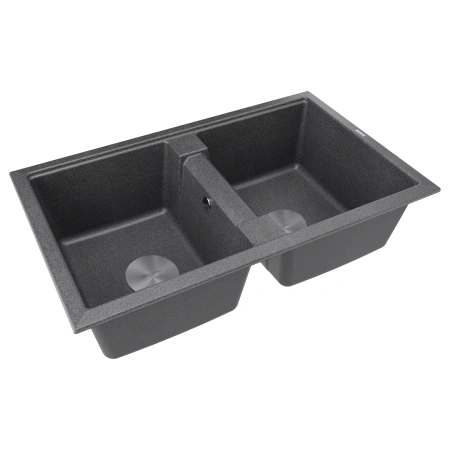 Мойка кухонная Paulmark TANDEM 80/2 PM238150-DG, искусственный гранит (IT-GRANIT), графит