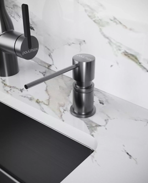 Дозатор для кухонной мойки Paulmark KRAFT D003-401, антрацит