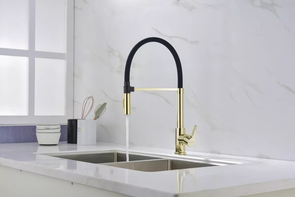 Смеситель для кухни Paulmark Halt Ha214021-G, золото
