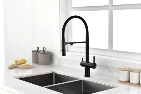 Смеситель для кухни Paulmark Gravity Gr213888-AN, с подключением к фильтру, антрацит