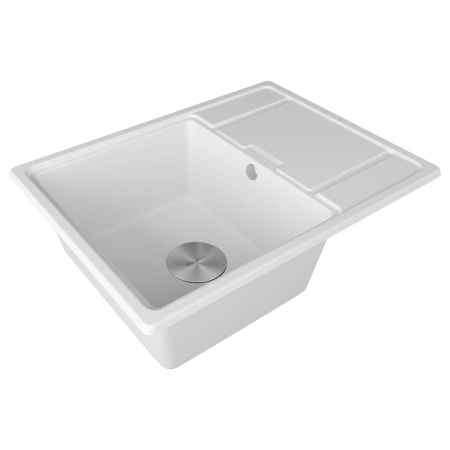 Мойка кухонная Paulmark FLUGEN 50-650 PM216550-WH, искусственный гранит (IT-GRANIT), белый
