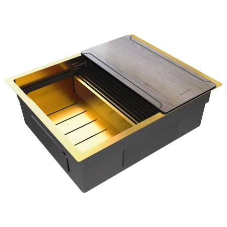 Мойка кухонная Paulmark NEXT-MULTI SINK 54 PM785445-BG, нержавеющая сталь, золото брашированное