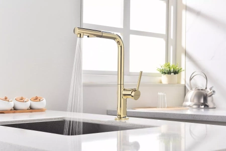 Смеситель для кухни Paulmark Neo Ne214419-G, золото