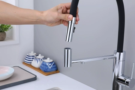 Смеситель для кухни Paulmark GANYMEDE Ga213199-CR, с подключением к фильтру, хром