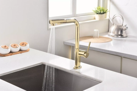Смеситель для кухни Paulmark Neo Ne214419-G, золото