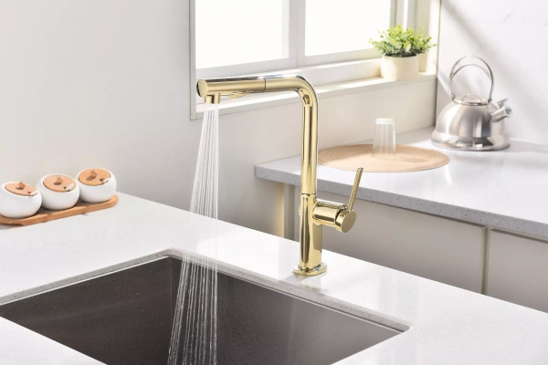 Смеситель для кухни Paulmark Neo Ne214419-G, золото