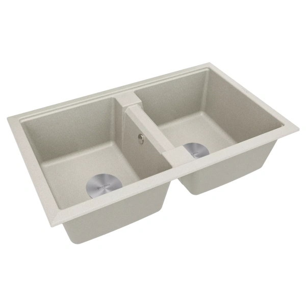 Мойка кухонная Paulmark TANDEM 80/2 PM238150-GR, искусственный гранит (IT-GRANIT), серый