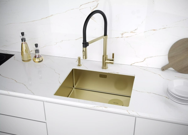 Смеситель для кухни Paulmark Halt Ha214021-LG, зотоло