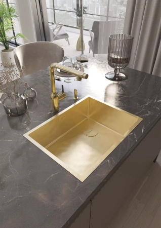 Дозатор для кухонной мойки Paulmark DECUS D004-LG, зотоло