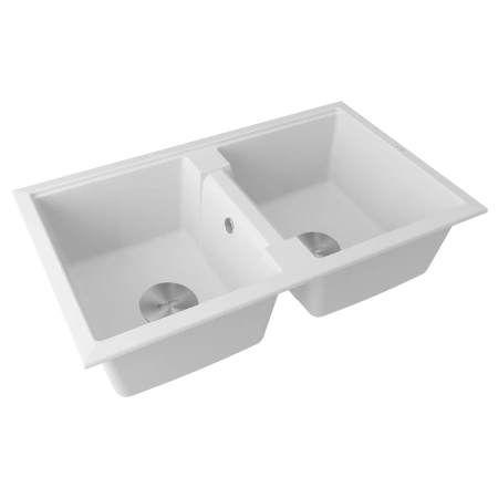 Мойка кухонная Paulmark TANDEM 80/2 PM238150-WH, искусственный гранит (IT-GRANIT), белый