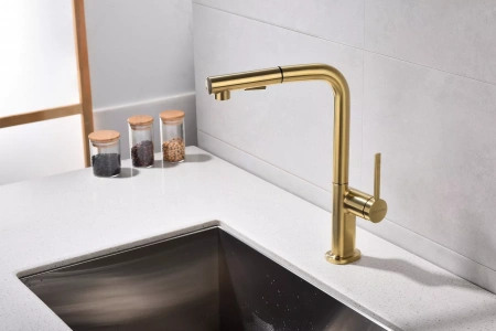 Смеситель для кухни Paulmark Neo Ne214419-LG, зотоло