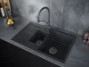 Смеситель для кухни Paulmark Siegen Si213111-308, с гибким изливом, черный / хром