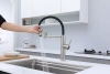 Смеситель для кухни Paulmark GANYMEDE Ga213199-BS, с подключением к фильтру, сталь