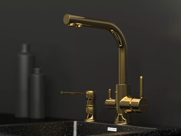 Дозатор для кухонной мойки Paulmark KRAFT D003-G, золото