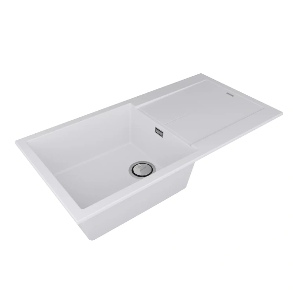 Мойка кухонная Paulmark EXTENSIO 99 PM989950-WH, искусственный камень (ACRYSTONE), белый