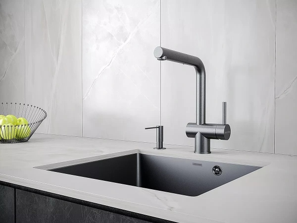 Дозатор для кухонной мойки Paulmark DECUS D004-BLM, черный