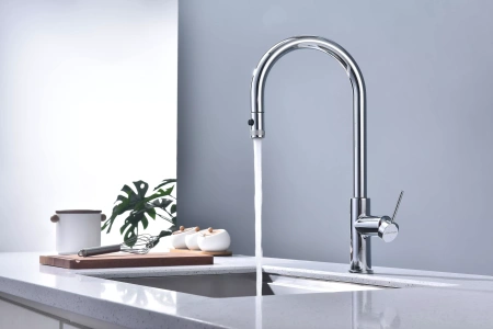 Смеситель для кухни Paulmark Galant Ga213077-CR, с подключением к фильтру, хром