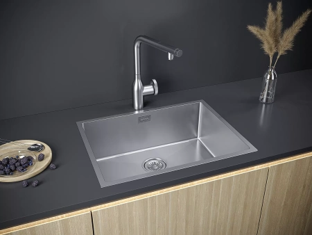 Мойка кухонная Paulmark NEXT 58 PM215844-BS, нержавеющая сталь, сталь