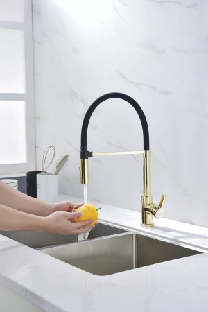 Смеситель для кухни Paulmark Halt Ha214021-G, золото
