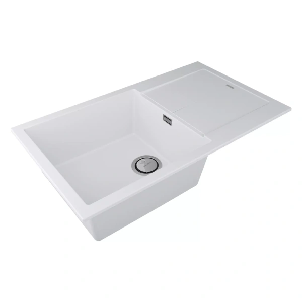 Мойка кухонная Paulmark EXTENSIO 86 PM988650-WH, искусственный камень (ACRYSTONE), белый
