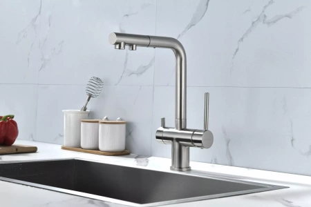 Смеситель для кухни Paulmark Holstein Ho212063-BS, сталь