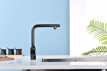Смеситель для кухни Paulmark Viper Vi213105-GB, с подключением к фильтру, черный