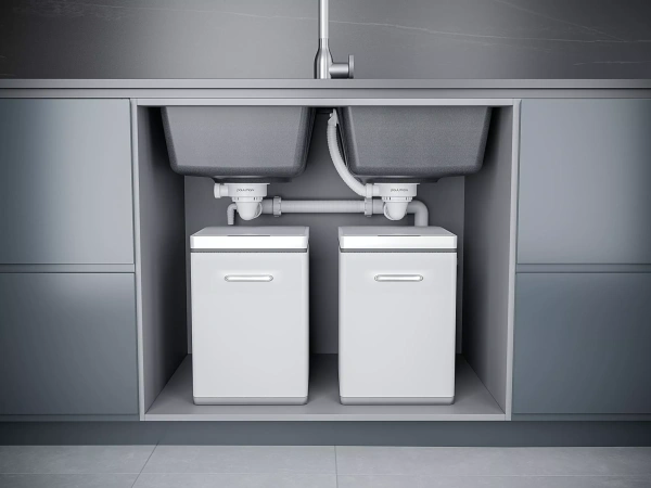 Сифон телескопический двойной с круглым переливом TRUST 1023 Paulmark PM1023-CR, хром