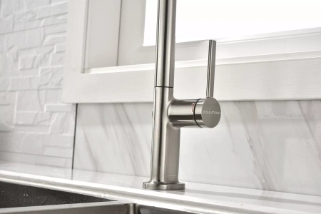 Смеситель для кухни Paulmark Neo Ne214419-BS, сталь