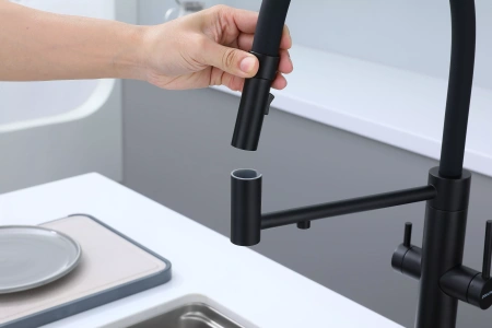 Смеситель для кухни Paulmark NEXUS Ne213999-AN, с подключением к фильтру, антрацит