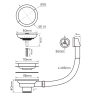 Слив с овальным переливом Paulmark PM6022-BG, золото брашированное