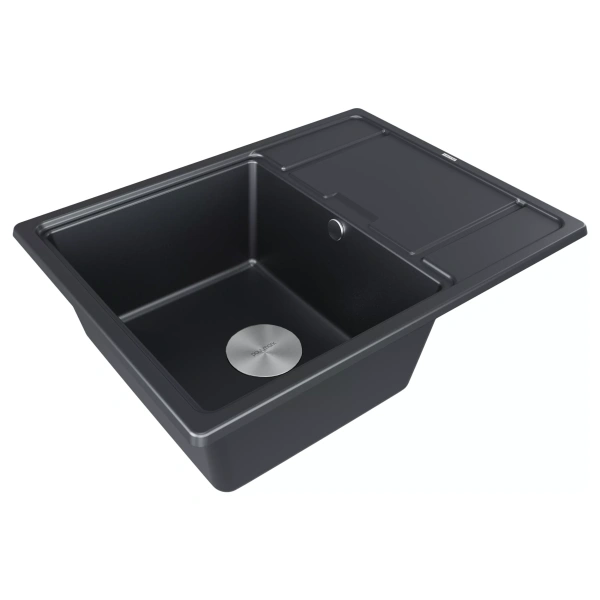 Мойка кухонная Paulmark FLUGEN 50-650 PM216550-BLM, искусственный гранит (IT-GRANIT), черный