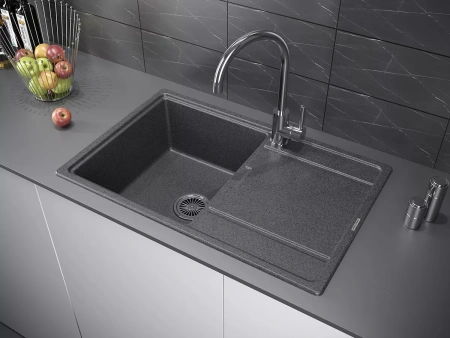 Мойка кухонная Paulmark FLUGEN 50-780 PM217850-DG, искусственный гранит (IT-GRANIT), графит