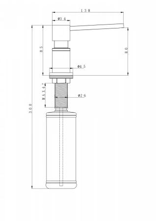 Дозатор для кухонной мойки Paulmark KRAFT D003-G, золото