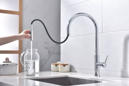 Смеситель для кухни Paulmark Senso Se215180-CR, сенсорный душ / струя, хром